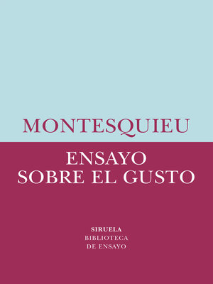 cover image of Ensayo sobre el gusto